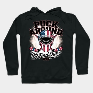Puck Around And Find Out Funny Hockey Hoodie